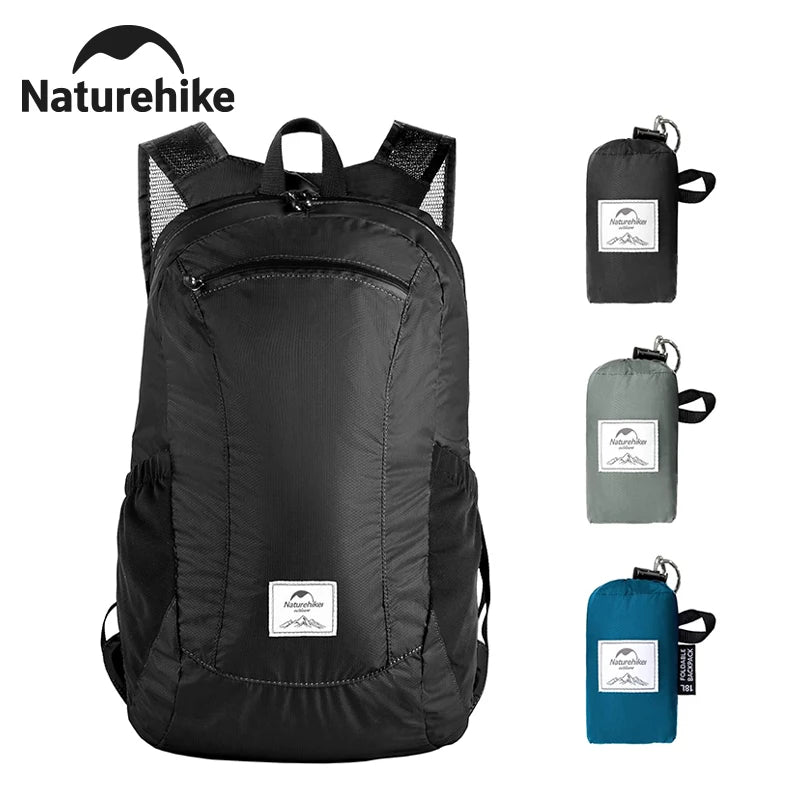 18L Silicone Folding Backpack Lightweight Portable Waterproof Bag Women/Men Bag Outdoor Hiking Shoulder Skin Bags
