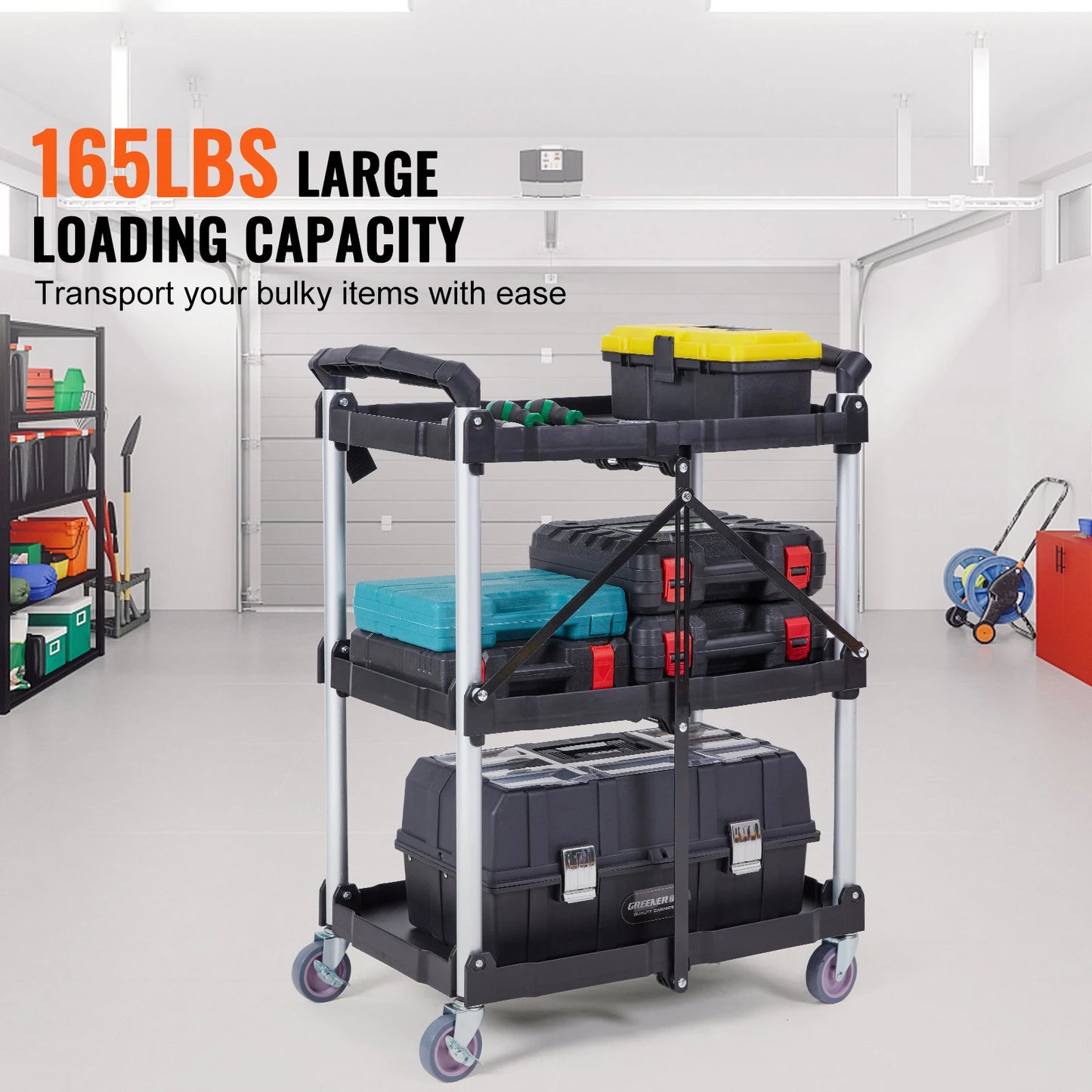 3-Tier Folding Rolling Utility Cart Storage Shelf Movable Gap Rack Serving Cart Slide Organizer for Kitchen Bathroom