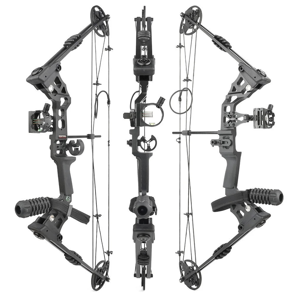 Compound Bow Set 20-70 lbs Adjustable 320FPS 80% Let-off RH LH for Hunting Target Shooting Archery Practice Use