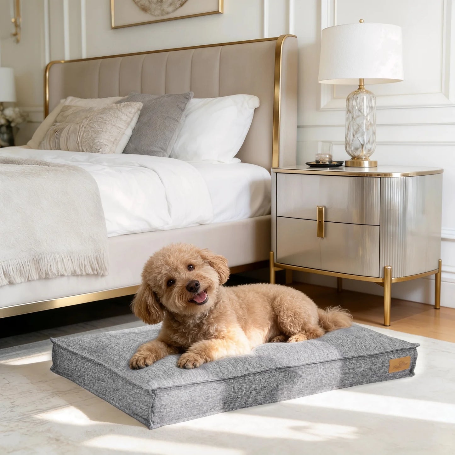M-2XL Dog Beds Crate Pad for Medium/Large Dogs Pet Mat Ultra Soft Cozy Sleeping Kennel Pad Linen Cover Foam Base
