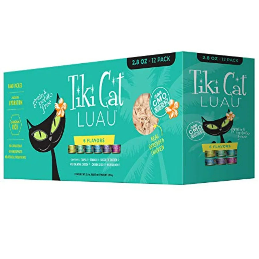 Luau Wet Cat Food, Variety Pack, 2.8 oz. Cans 12 Count