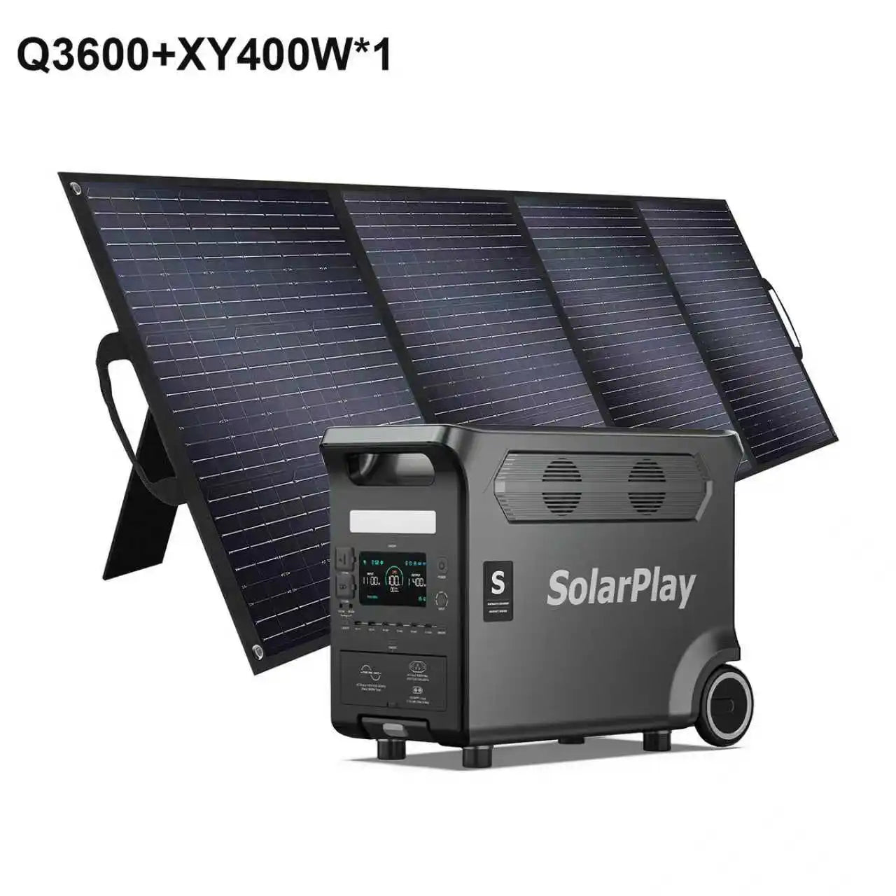 3600W Portable Power Station 3840WH Outdoor Generator With Foldable Solar Panels For Home Emergency Outdoor Camping