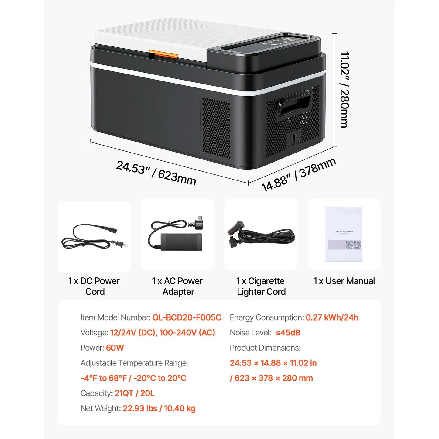 20L 22L 35L 45L 55L Car Refrigerator Mini Fridge Freezer Portable Compressor Cooler DC 110-240V Ice Box for Camping
