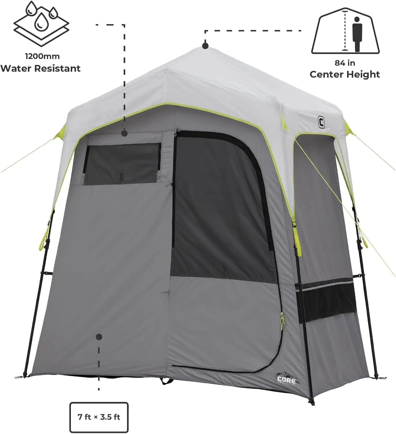 Instant Pop Up Shower Tent with Changing Room for Camping