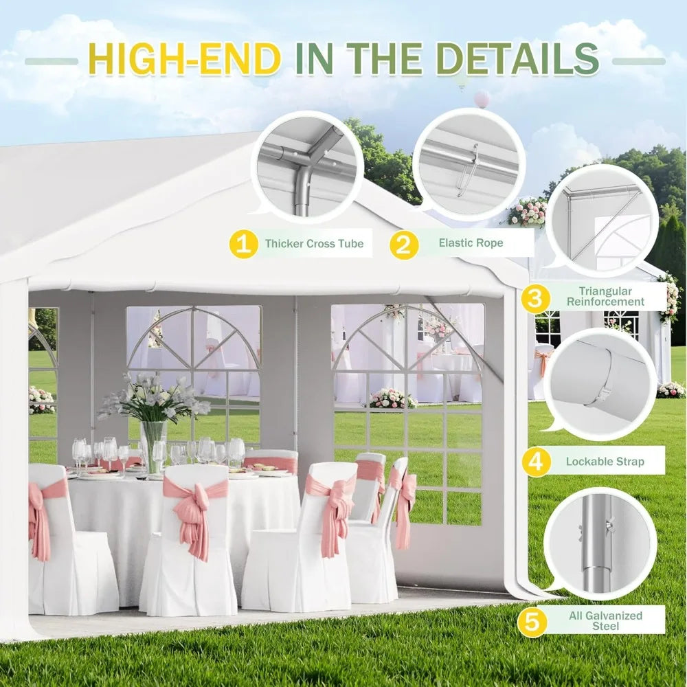 13' x 26' Party Tent Heavy Duty Outdoor Wedding Tent with Removable Sidewall, Outdoor Gazebo Event Shelter Canopy, Large Tent for Weddings, Birthdays