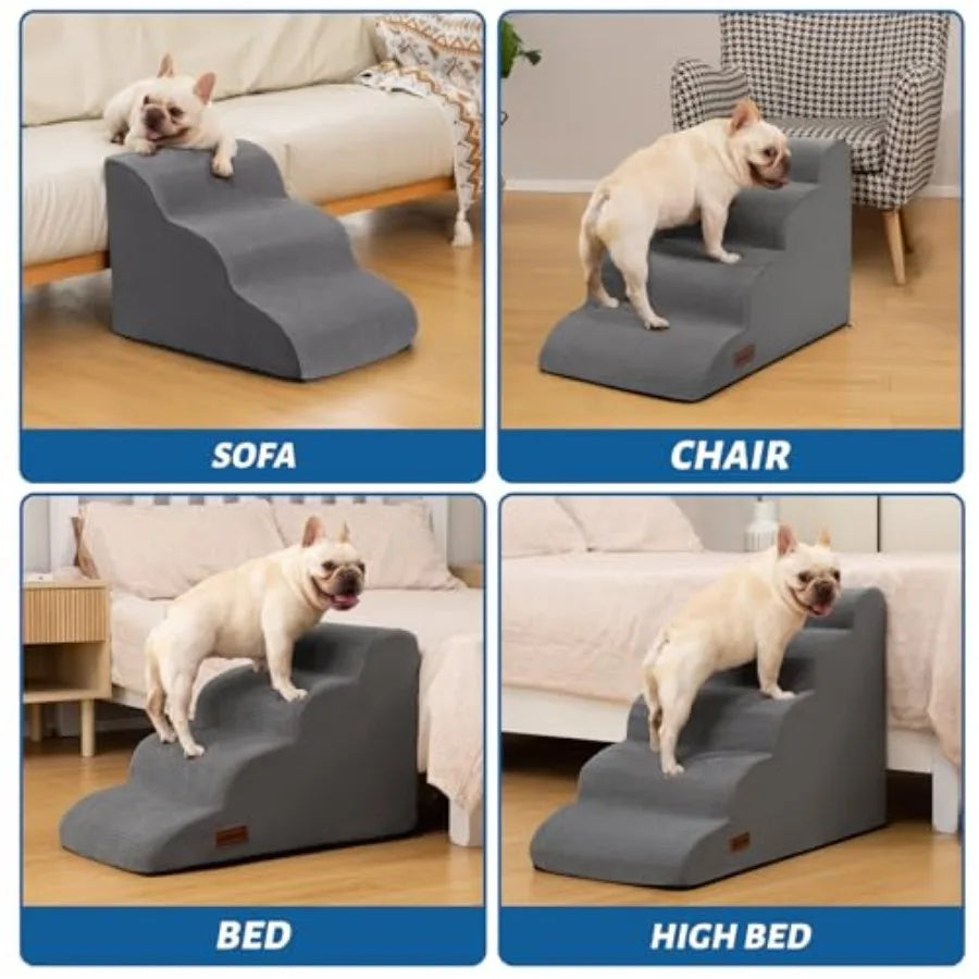 Dog Steps for Bed -Step Dog Stairs Ramp for Small Dogs and Cats Indoor Non-Slip Pet Stairs Suitable for Older Short-Legged