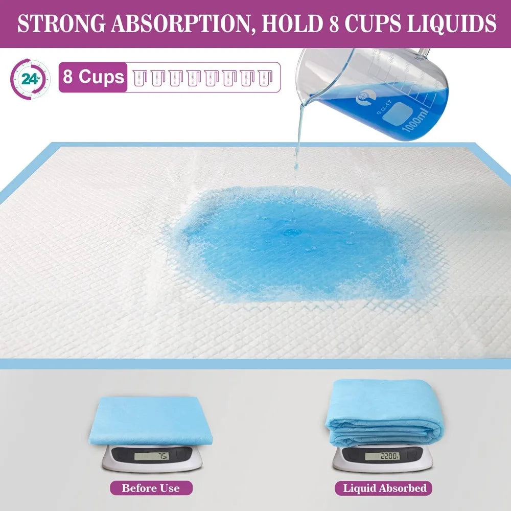 Large Dog Pee Pads 28" x 30"-50 Count, Super Absorbent & Leak-Proof, Disposable Puppy Training Pads