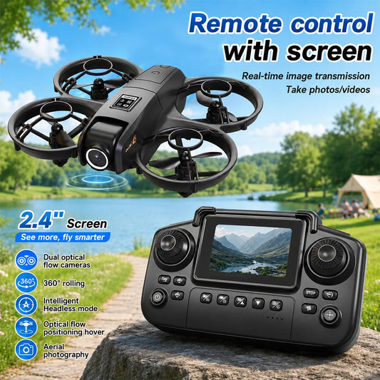 Portable Drone Dual Camera Aerial PLY3 Portable Drone Dual Camera Aerial Photography 2.4 Inch Screen Remote Control WIFI Image Transmissiohotography 2.4 Inch Screen Remote Control WIFI Image Transmission Optical Flow Hove