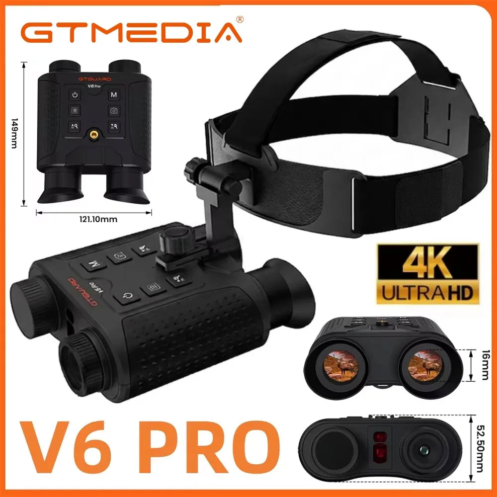 Night Vision Binoculars 4K 8X Digital Zoom for Helmet Night Vision Goggles for Outdoor Hunting Night Vision Binoculars