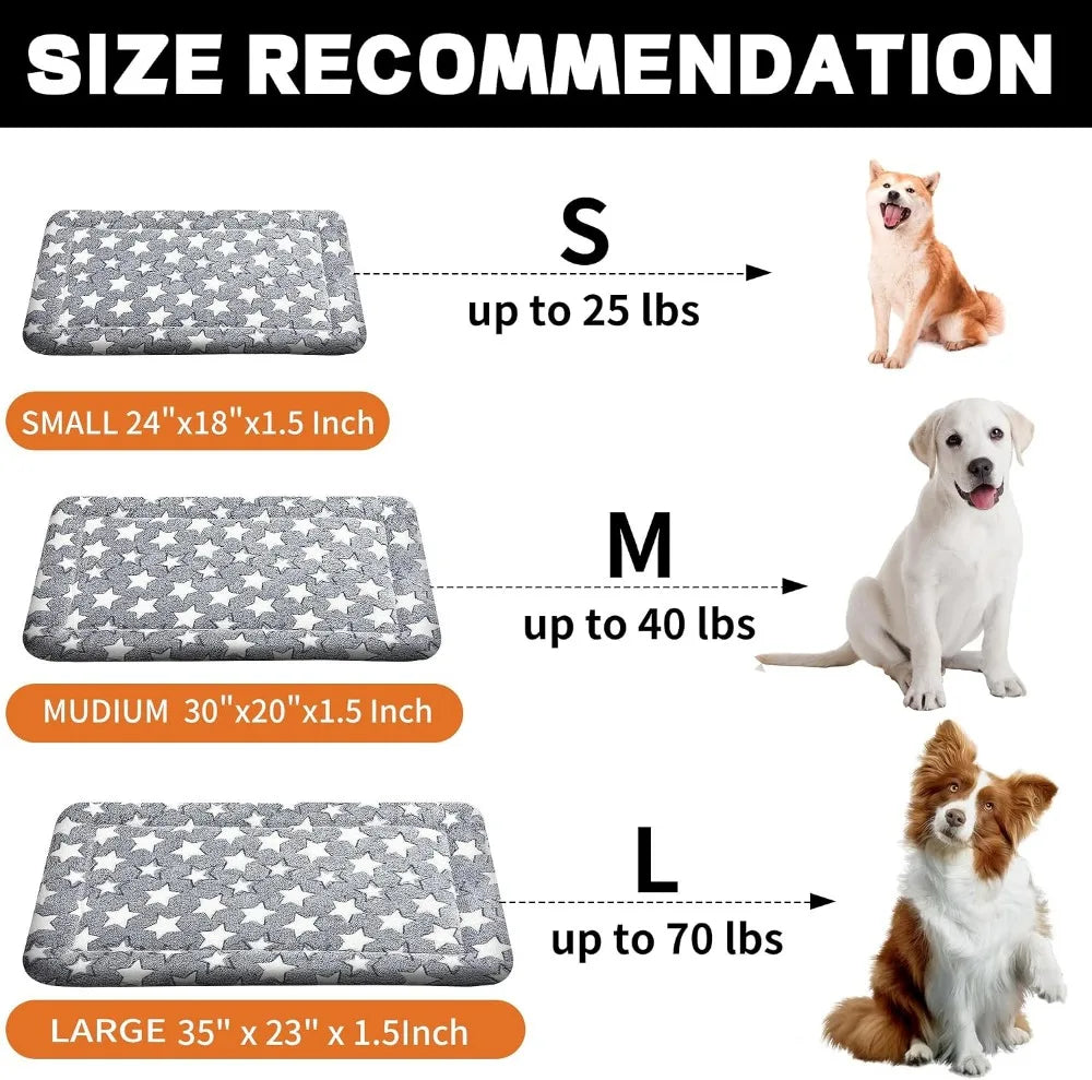 All-Season Dog Bed Mat – Reversible Plush & Canvas Crate Pad, Machine Washable, for Small Dogs Up to 25 lbs