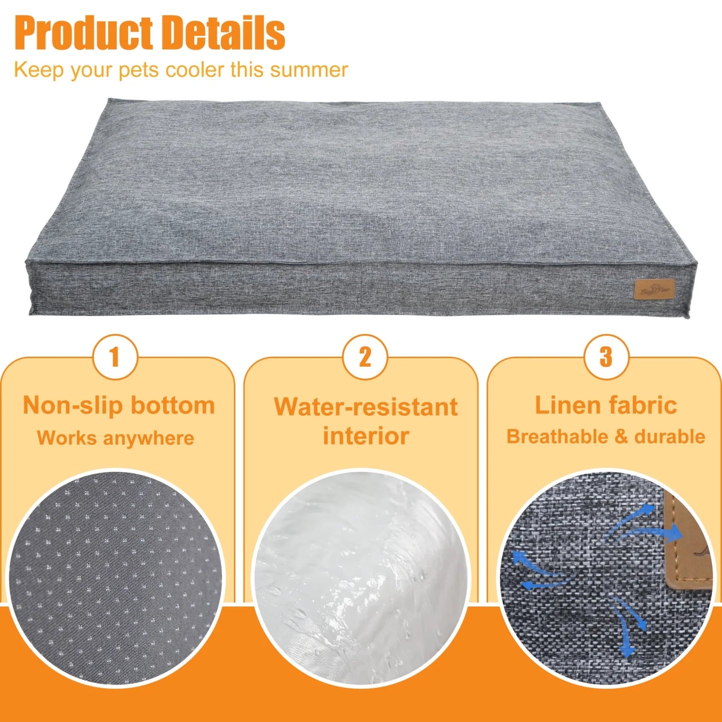 M-2XL Dog Beds Crate Pad for Medium/Large Dogs Pet Mat Ultra Soft Cozy Sleeping Kennel Pad Linen Cover Foam Base