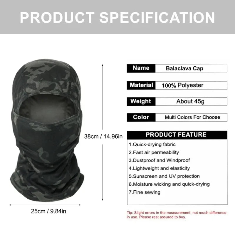 Camouflage Balaclava Hat Cycling Full Face Mask Outdoor Sports Hunting Hiking Ski Mask motorcycle Helmet Inner Cap Outdoor mask
