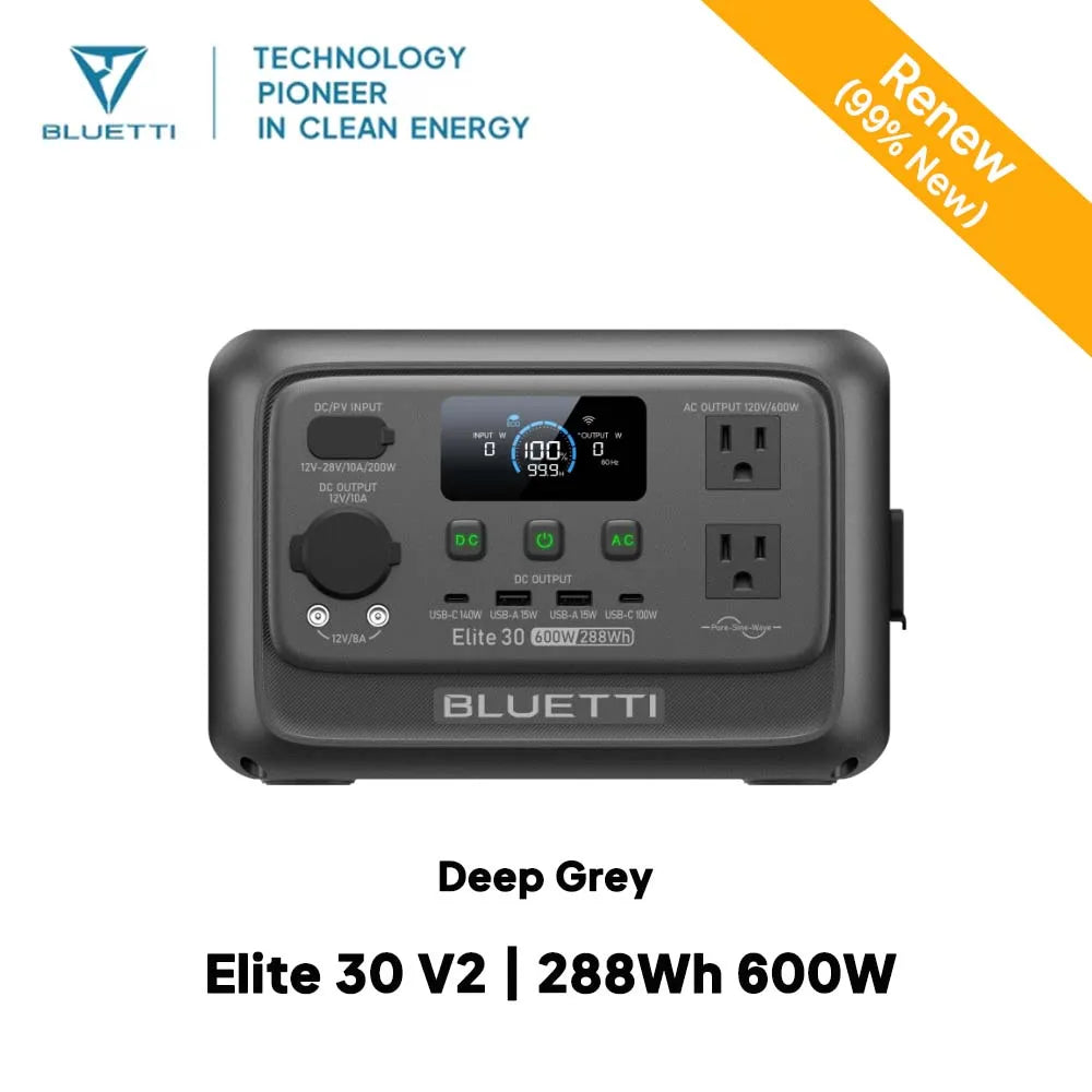 【Renew] Elite 30 V2 Portable Power Station 288Wh 600W Peak Large Capacity Solar Generator For Outdoor Camping Home Emerge