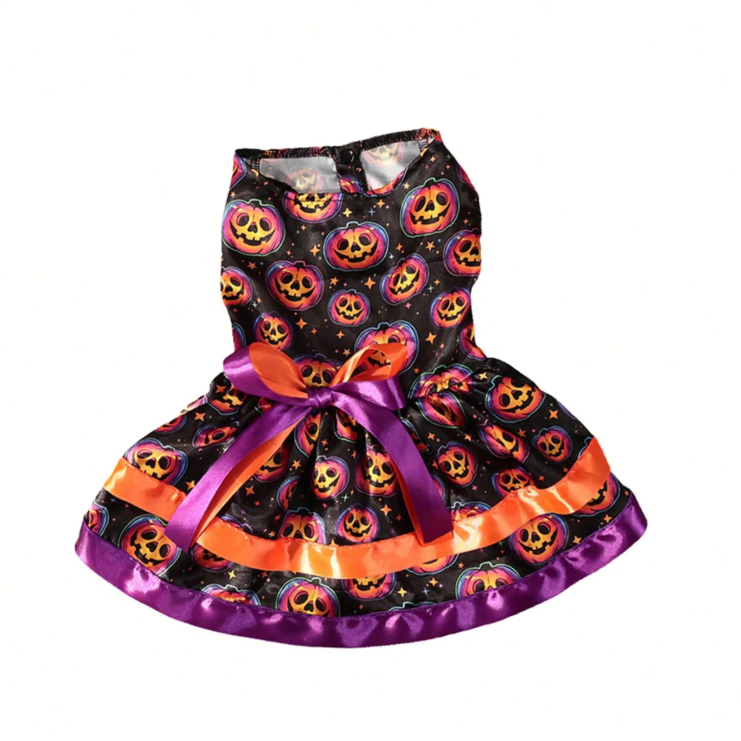Pet Dog Dress, Funny Soft Pumpkin/Skull Print Bowknot Halloween Costume Indoor Outdoor Pet Supplies