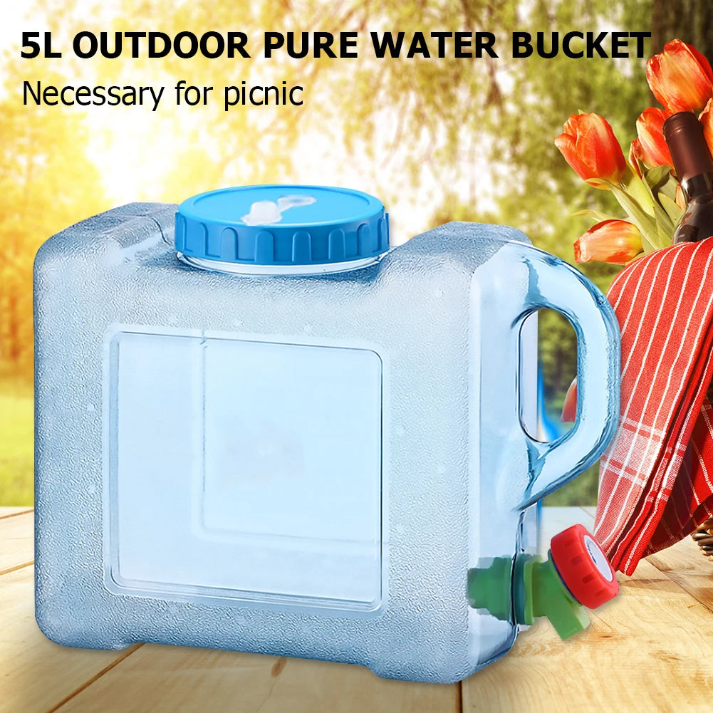 5/5.5/7.5/10/12/15/22L Capacity Pure Water Buckets Container With Faucet Portable Driving Water Tanks Emergency Water Storage