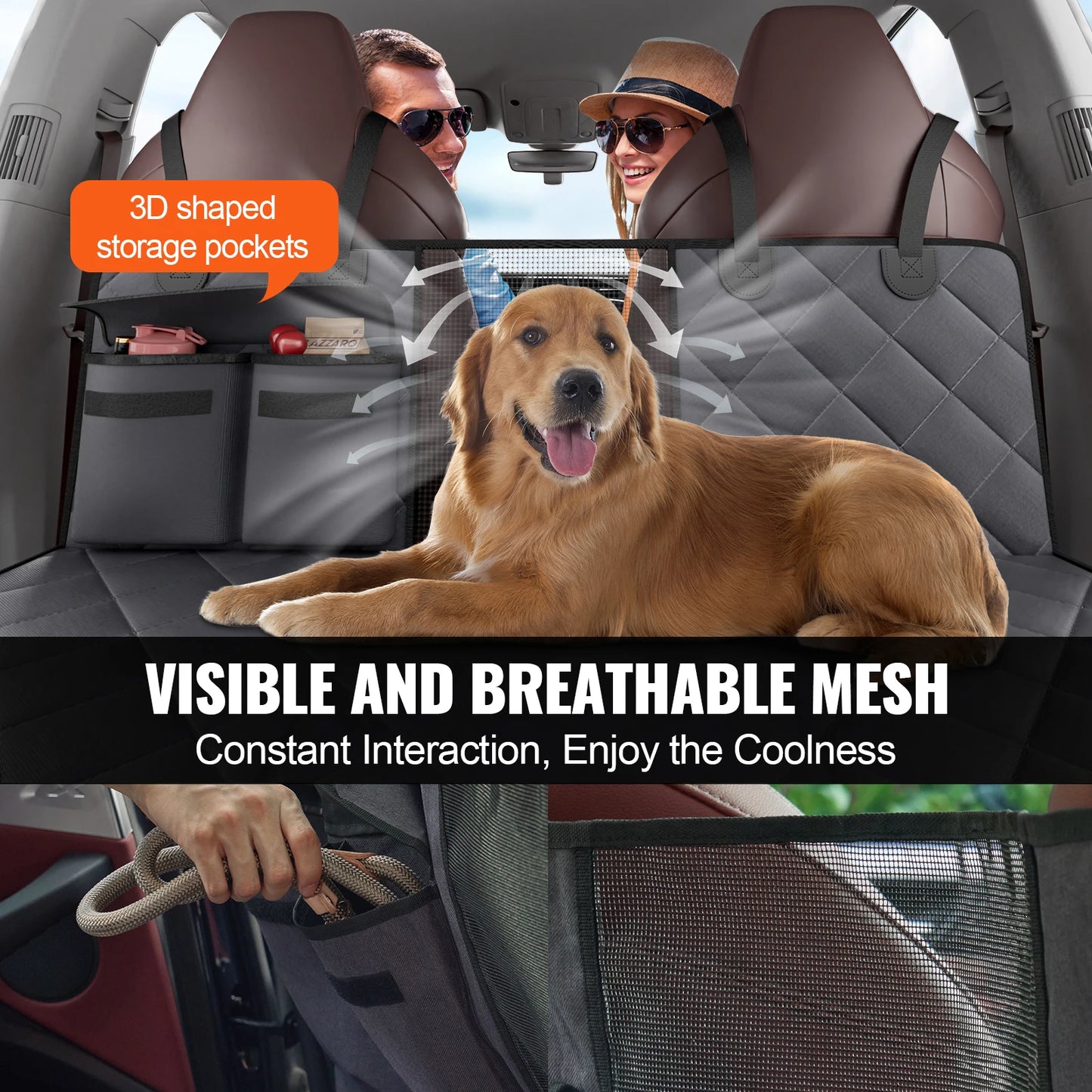 Back Seat Extender for Dogs Dog Hammock for Car Back seat Waterproof Hard Bottom Dog Car Seat Cover for Back Seat
