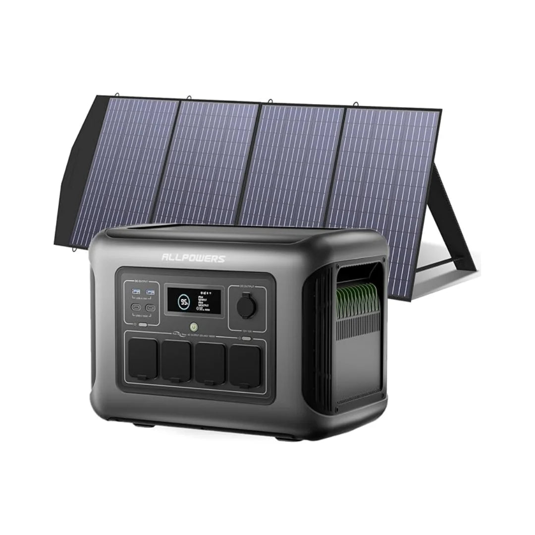 R1500 LITE Portable Power Station with Solar Panel 100W 200W 1056Wh LiFePO4 Battery Solar Generator for Outdoor RV