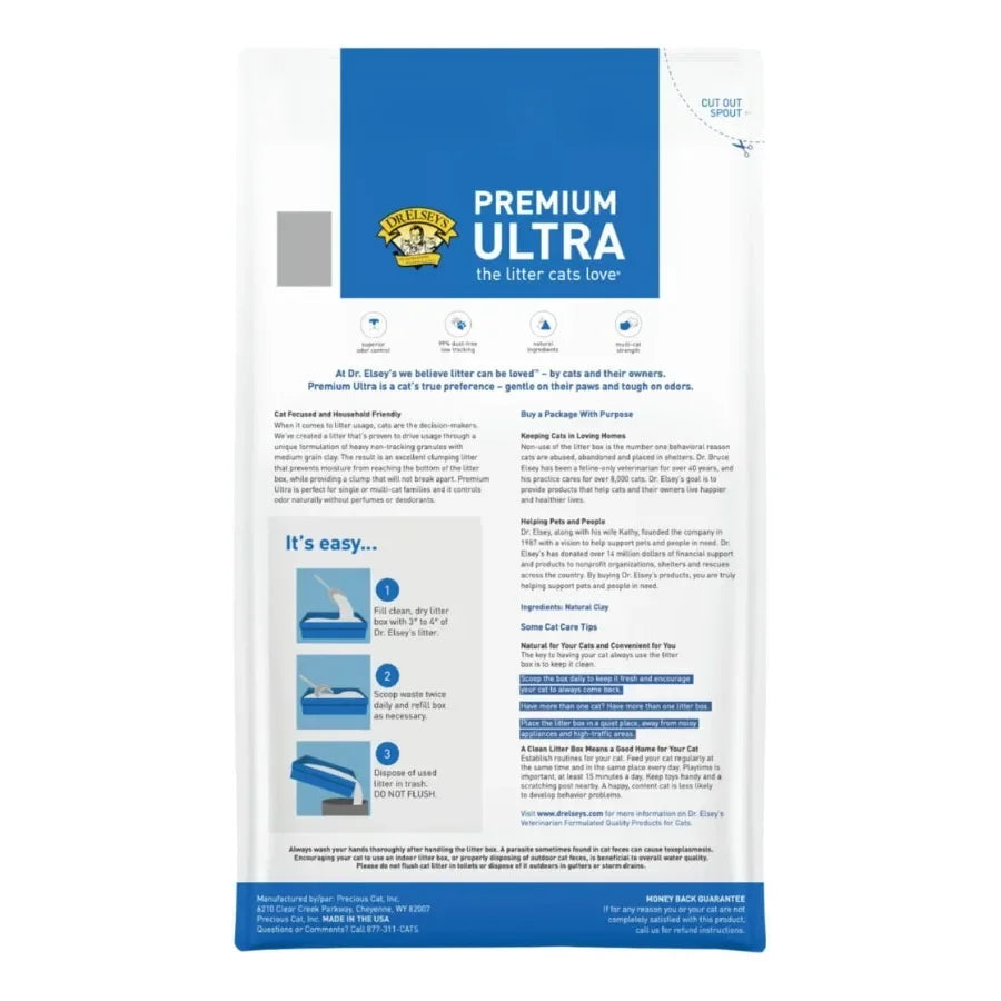 Premium Ultra Unscented Clumping Clay Cat Litter 35 lb. Bag