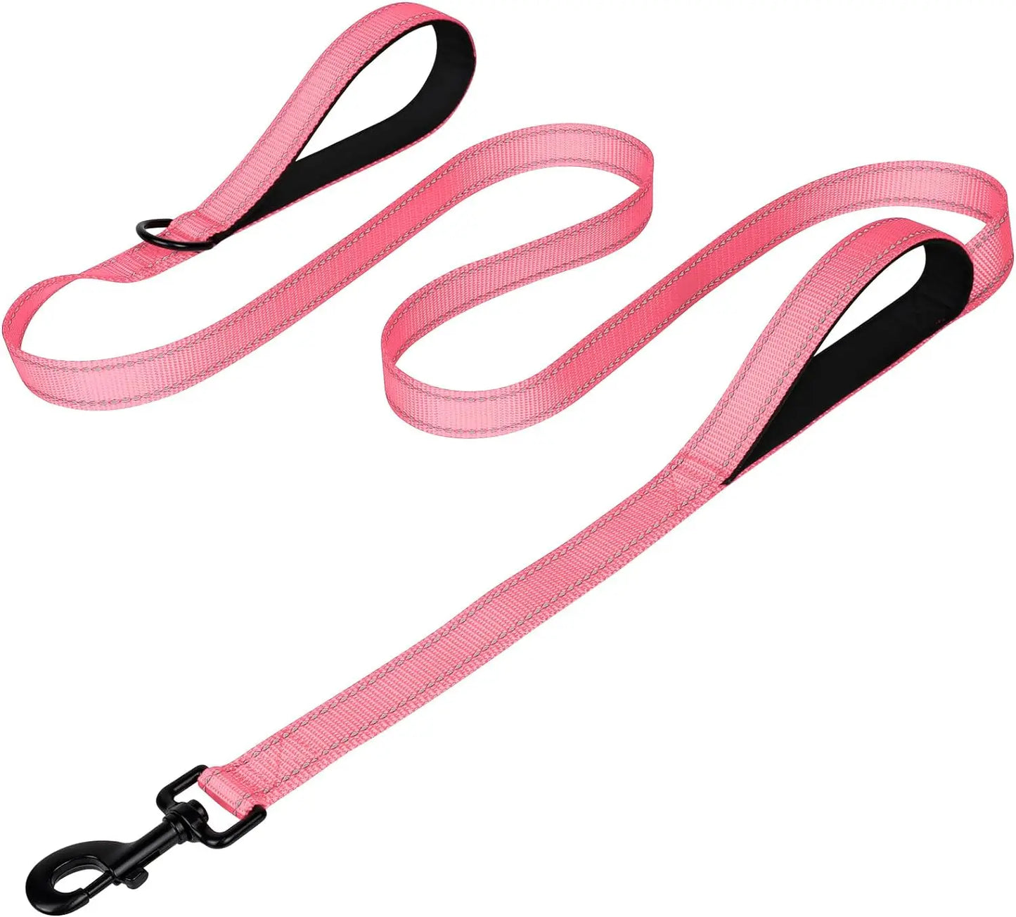 Heavy Duty Double Handle Dog Leash with Reflective Strips for Night Safety - Ideal for Large and Extra Large Breeds
