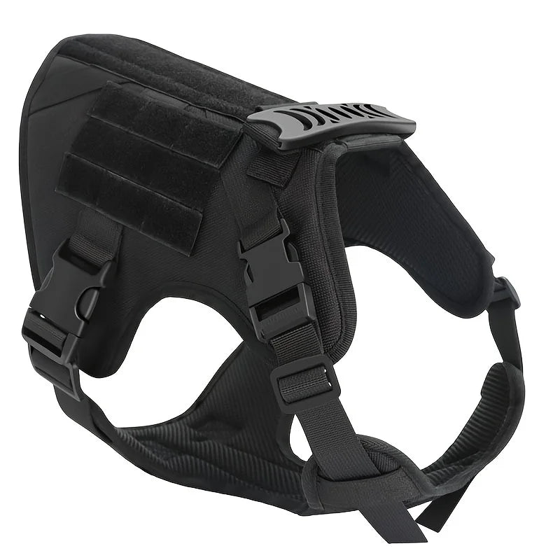Tactical Dog Vest & Leash Suitable for Medium to Large Dogs - Outdoor Combat Harness Vest with Belt System, 5-Foot Leash, Tactic