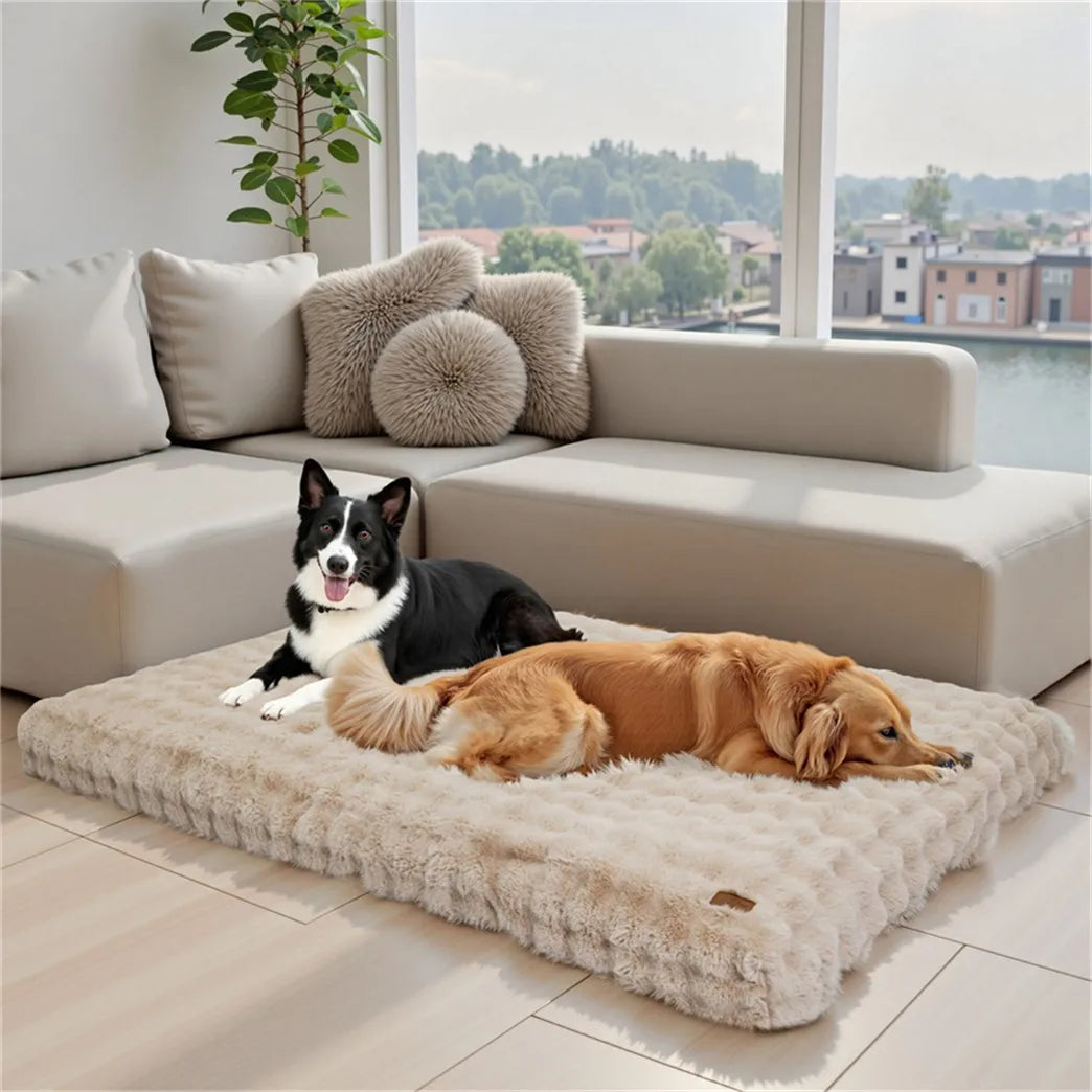 Ultra Plush Dog Bed Soft Pet Cushion Large Dog Crate Puppy Mattress Washable Mat