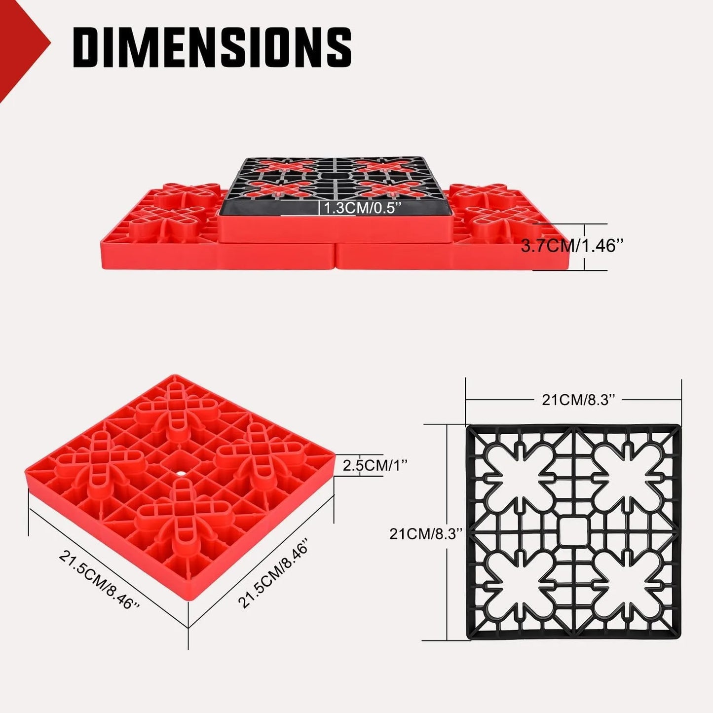 Leveling Blocks 12 Pack Interlocking Design Stabilizer Block Anti-Slip Rubber Covers Customizable Height with Carrying Bag for RV Camper Travel Trailer, Adjustable Camper Stabilizer Blocks for Motorhome Trailer Tire Support