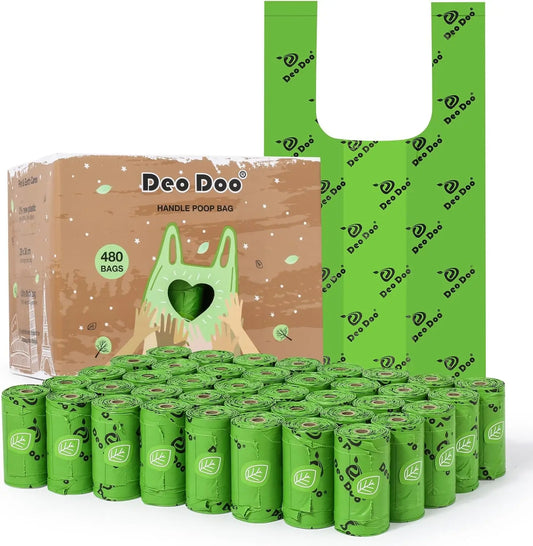 Extra Thick Leak Proof Dog Poop Bags with Handles, 40 Rolls 480 Counts for Medium Large Dogs Cats Litter Unscented