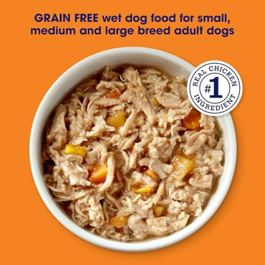 Grain-Free Recipe in Savory Broth Wet Dog Food. Cup, 12 Count