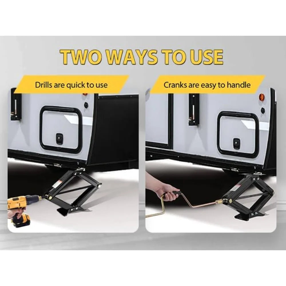 RV Scissor Jack Stabilizer 6500 lb Heavy Duty 24 RV Trailer Stabilizer Leveling Scissor Jack for RV Camper with Crank Handle