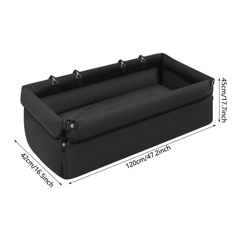 Foldable Travel Pet Car Seat Bed Comfortable Thickened Pet Sleeping Nest Anti Slip Fixed Design Durable Cat Dog Rest Bed For Vehicle Home Dual Use