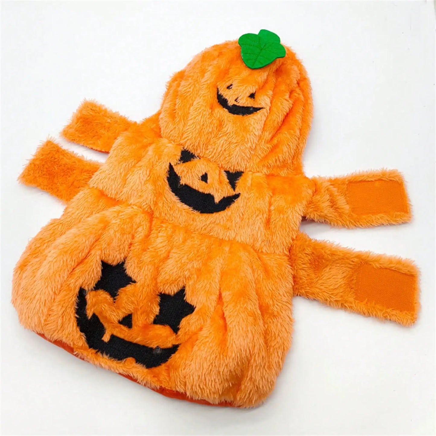 Halloween Pumpkin Costumes For Dogs, Pet Cosplay Clothes Warm Fleece Hoodie