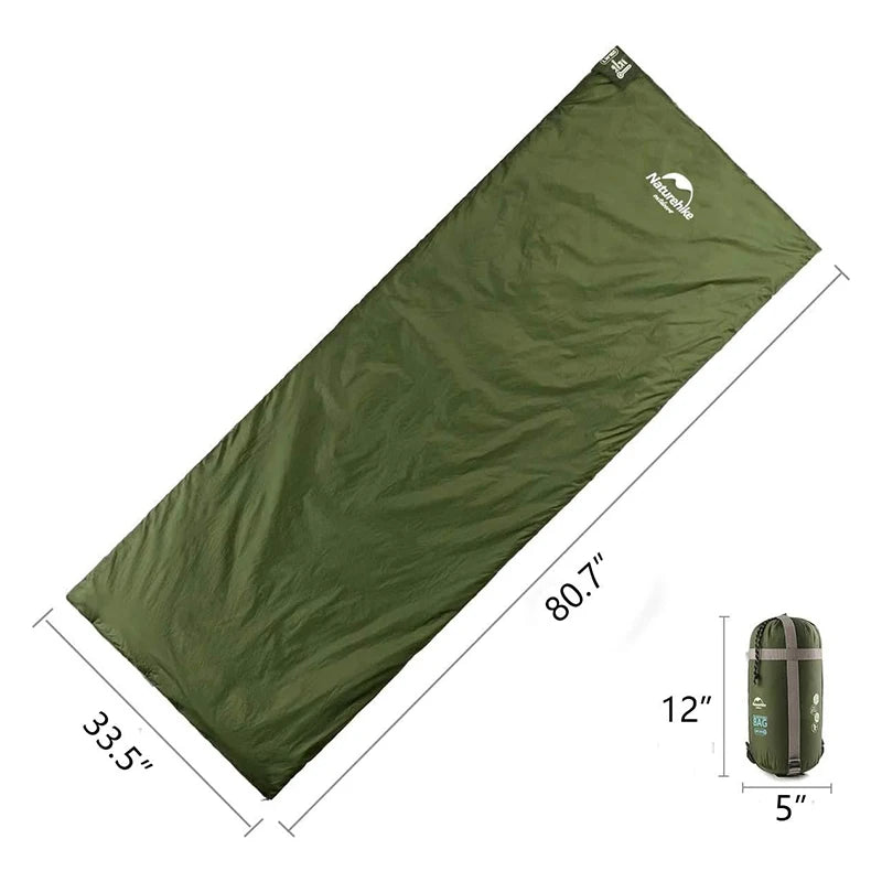 Ultralight Sleeping Bag Large LW180 Envelope Backpacking Sleeping Bag Portable Waterproof Summer Camping Sleeping Bag