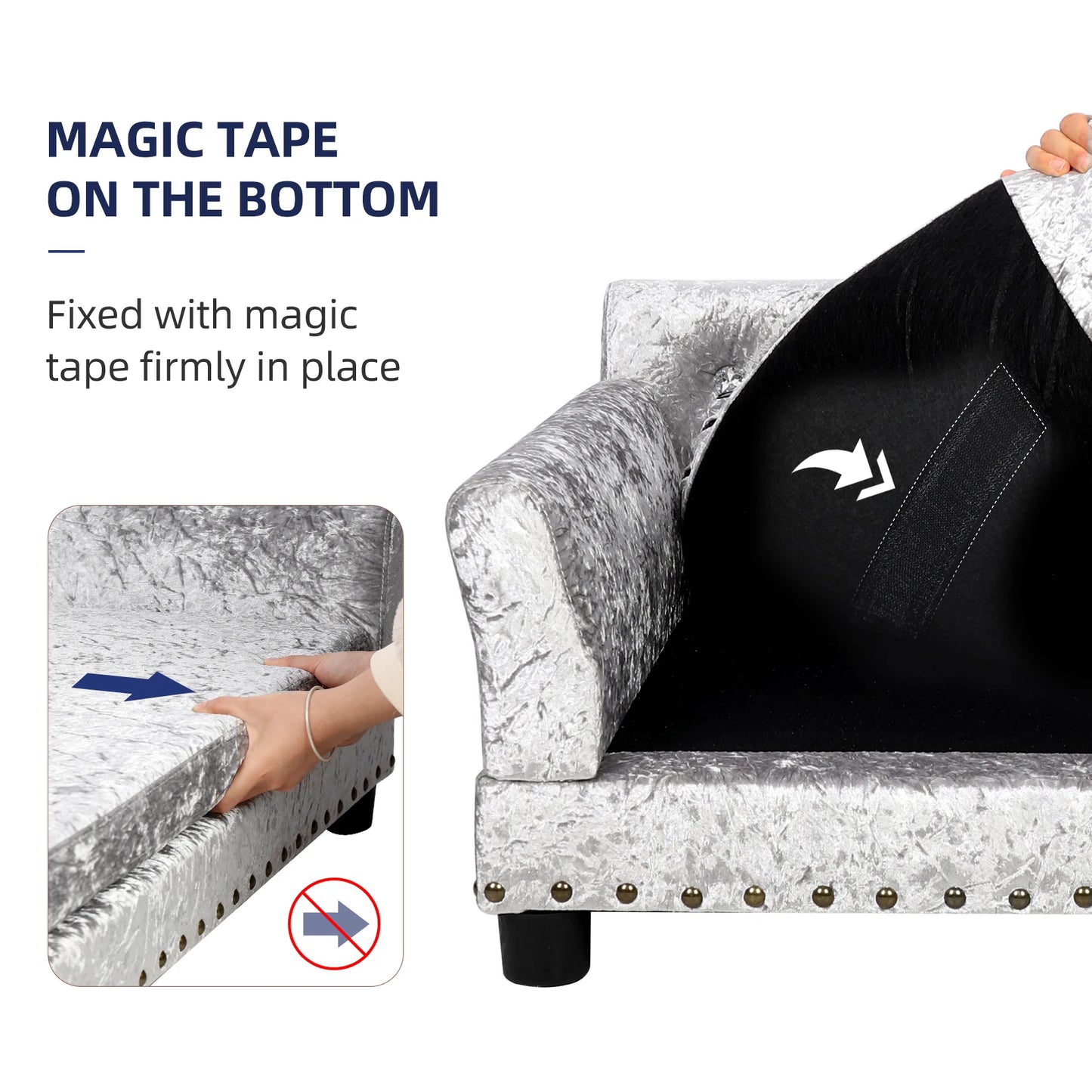 Extra Large Dog Sofa Couch Bed for Medium to Large Dogs Elevated Pet Sofa Lounge Furniture Removable Sponge Cushion