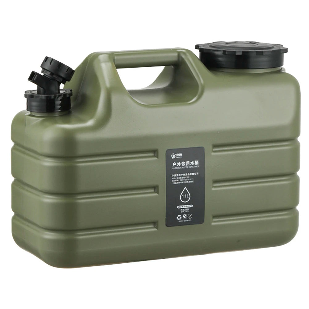 11L Camping Bucket Water Storage Large Capacity Portable Camp Water Bag with Detachable Faucet for Camping Fishing Picnic Hiking