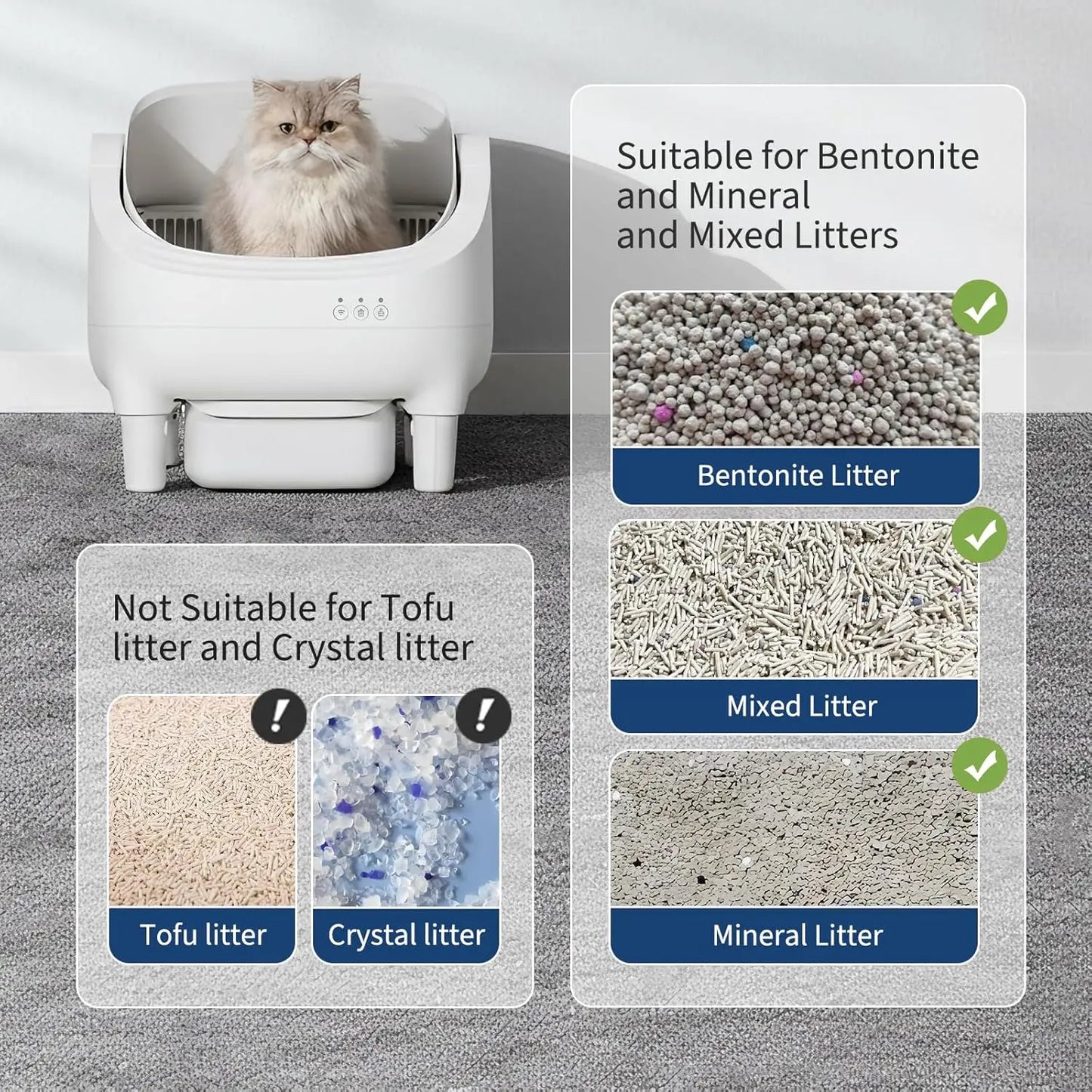 APP-Controlled Automatic Self-Cleaning Cat Litter Box, 10.5L Odor-Free Waste Disposal, Pet Toilet for Cat Hygiene, Pet Products