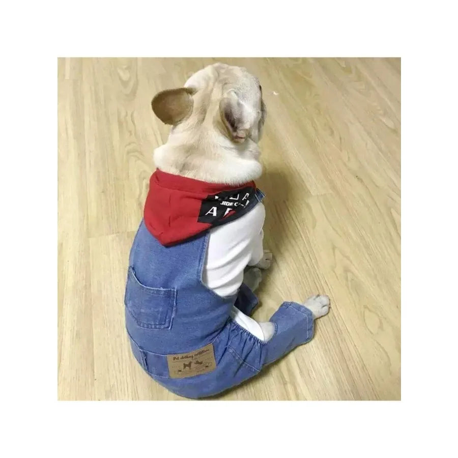 1 Piece of Dog Denim Shirts Puppy Jean Jacket Sling Jumpsuit Costumes Pet Jeans Overalls Dog Pants Outfit
