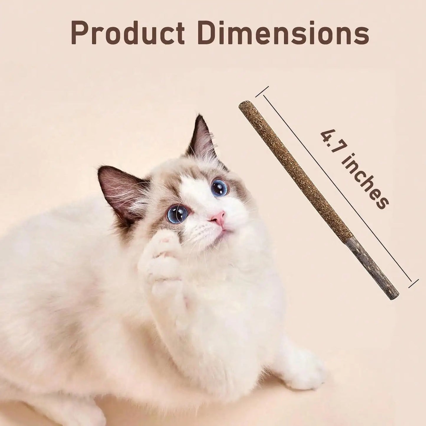 Natural Silvervine Catnip Chew Sticks (12 PC) - Edible Dental Chews For Cats & Kittens, Teething Relief Teeth Cleaning Toys