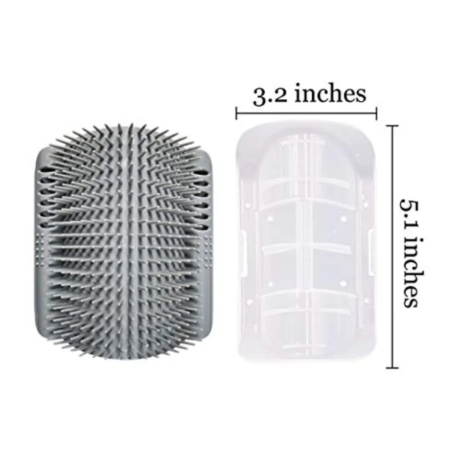 2 Pack Softer Self Groomer with Catnip Wall Corner Massage Comb Scratcher Grooming Brush Tool for Long and Short Fur Kitten Cat