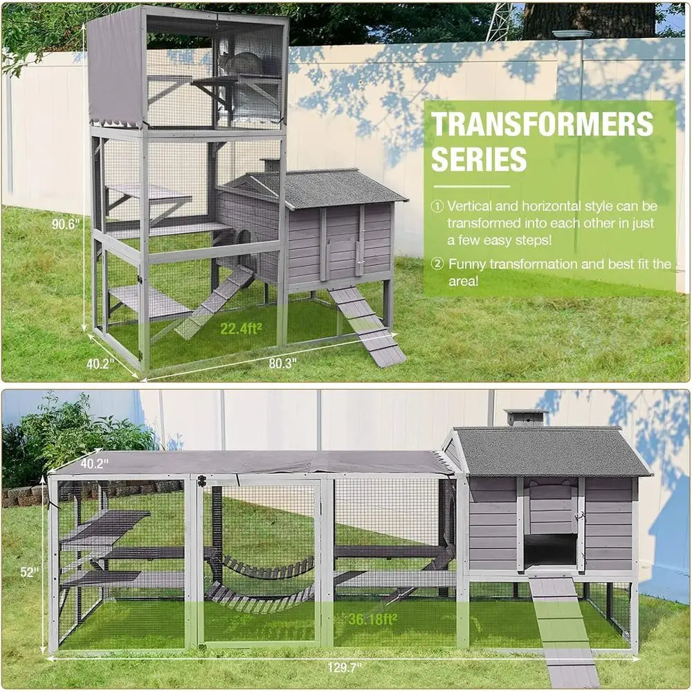 Large Outdoor Cat Enclosure: Versatile Cat House for Feline Adventures