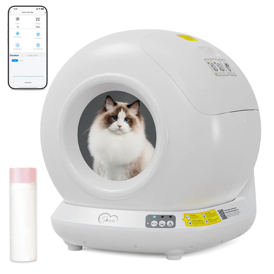 Smart Self-Cleaning Cat Litter Box With App Control, Only Supports 2.4G WiFi, 78L Capacity, Includes Trash Bags, 4 Sets Of Gravity Sensors For Cat Safety Compatible With Tofu & Mixed Litters, Automatic Cat Litter Box