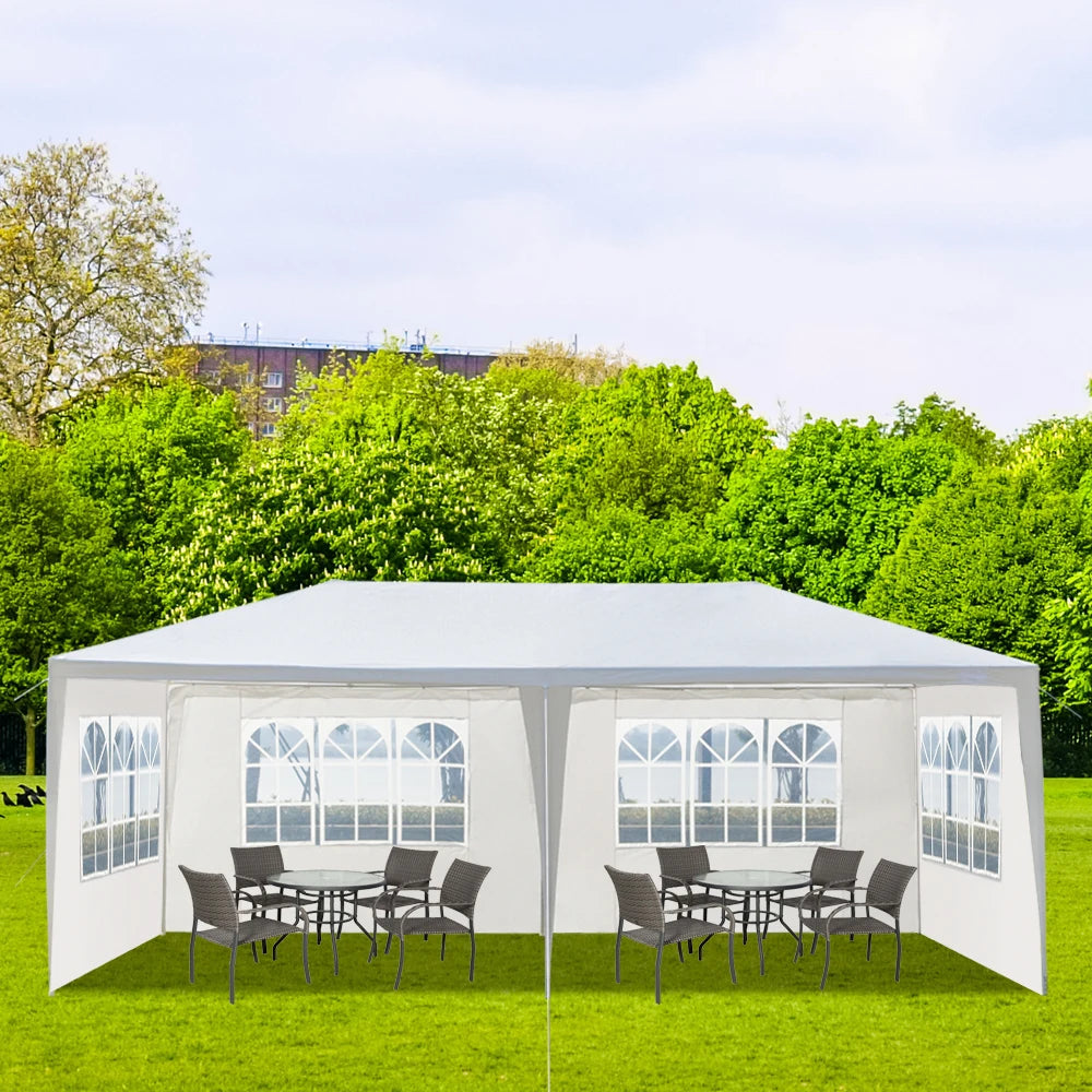 10' X 20' Outdoor Party Tent with 4 Removable Sidewalls, Waterproof Canopy Patio Wedding Gazebo, White
