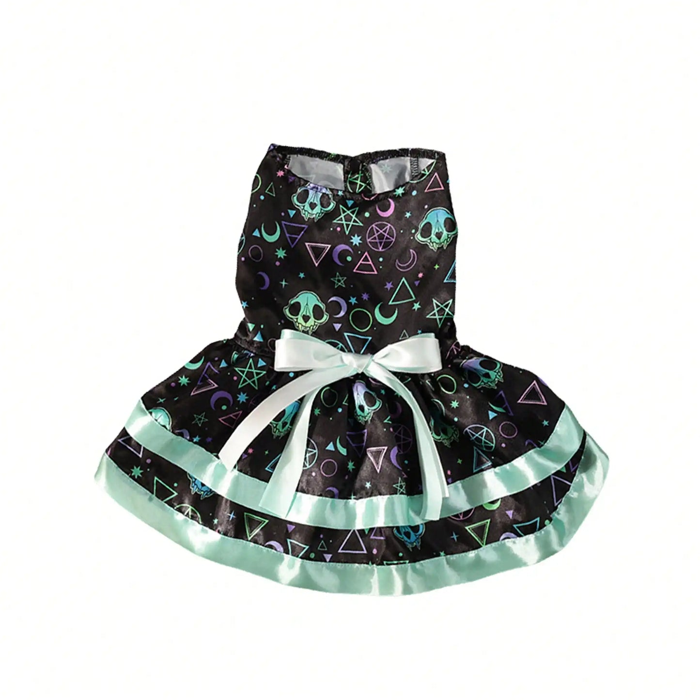Pet Dog Dress, Funny Soft Pumpkin/Skull Print Bowknot Halloween Costume Indoor Outdoor Pet Supplies