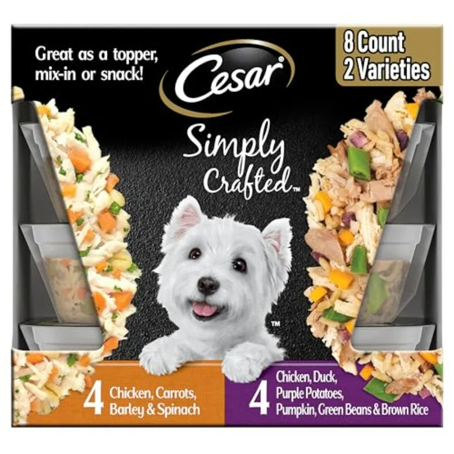 Simply Crafted Wet Dog Food Toppers for Dry Food, Chicken, Duck, Purple Potatoes, Pumpkin, Green Beans and Brown Rice, and Chic