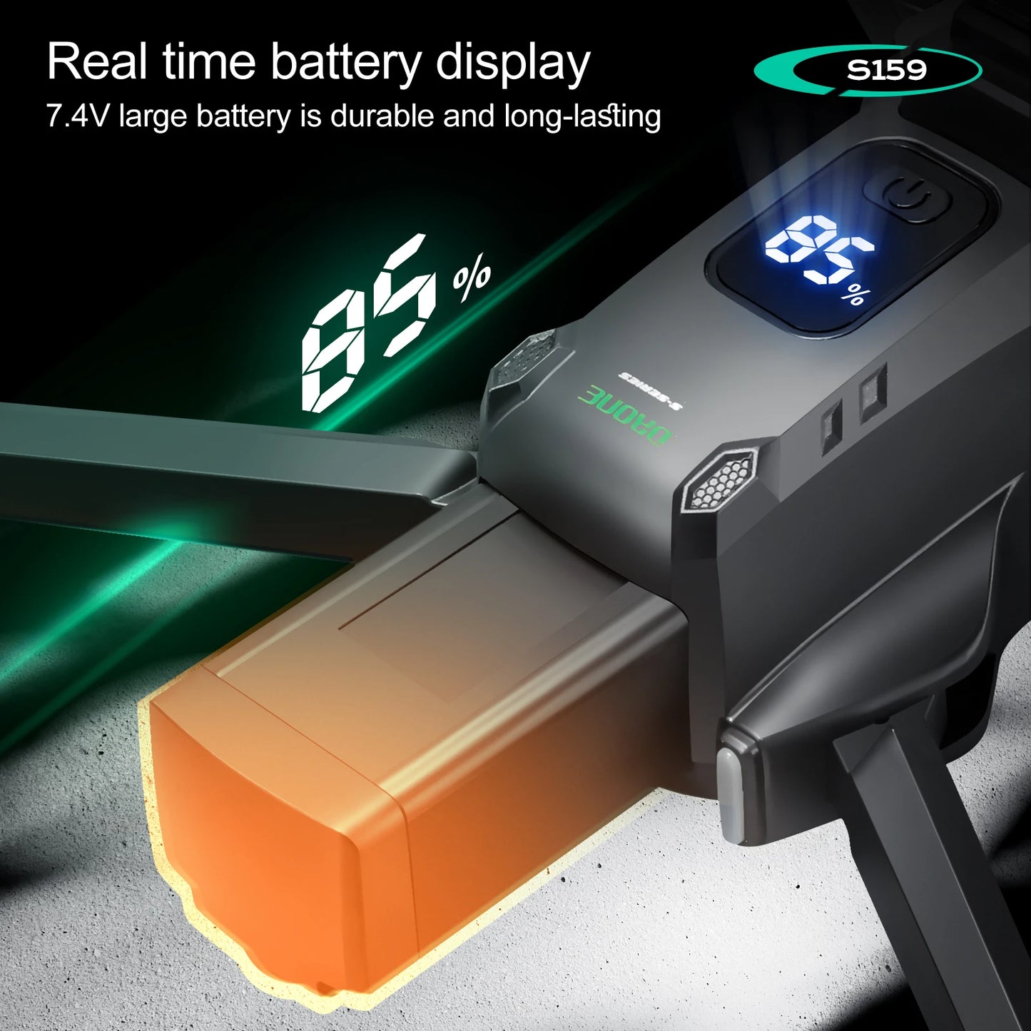 S159 GPS Drone 8K HD Dual Camera With Screen - 360° Obstacle Avoidance, Brushless Motor, 5G WiFi FPV Foldable Quadcopter Toy