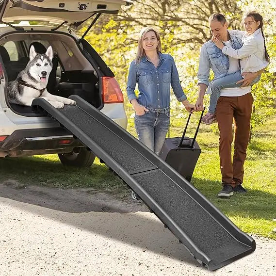 Folding Dog Ramp for Car, Truck, SUVs 62" Pet Ramp for Large Dogs Non Slip with Raised Siderails