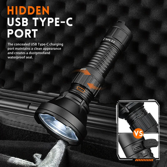 SF26 2000lm SFT40 LED 6000K Tactical Flashlight Type-C Rechargeable Portable Powerful 21700 Torch Camping EDC Flashlight