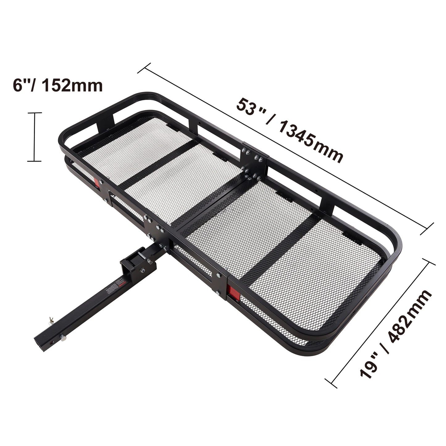 47/53/60 in Hitch Cargo Carrier 400/500lb Capacity Trailer Hitch Mount Aluminum Cargo Basket for Truck Pickup Camping