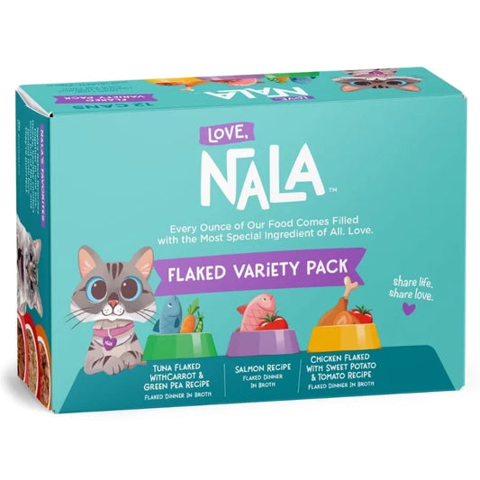 Natural Adult Cat Wet Food - FLAKED Variety Pack - Salmon, Tuna, Chicken - Grain Free, Non-GMO, Lean Protein, Omega 3