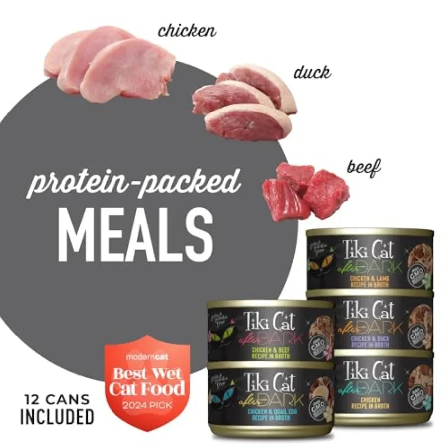 After Dark Wet Cat Food, Variety Pack, 2.8 oz. Cans 12 Count