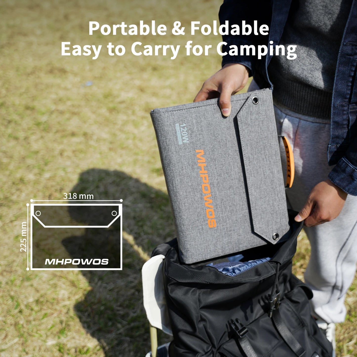 120W/80W/40W Foldable Solar Panel USB C/USB A/DC Output Solar Charger For Cell Phone Outdoor Waterproof Power Bank for Camping